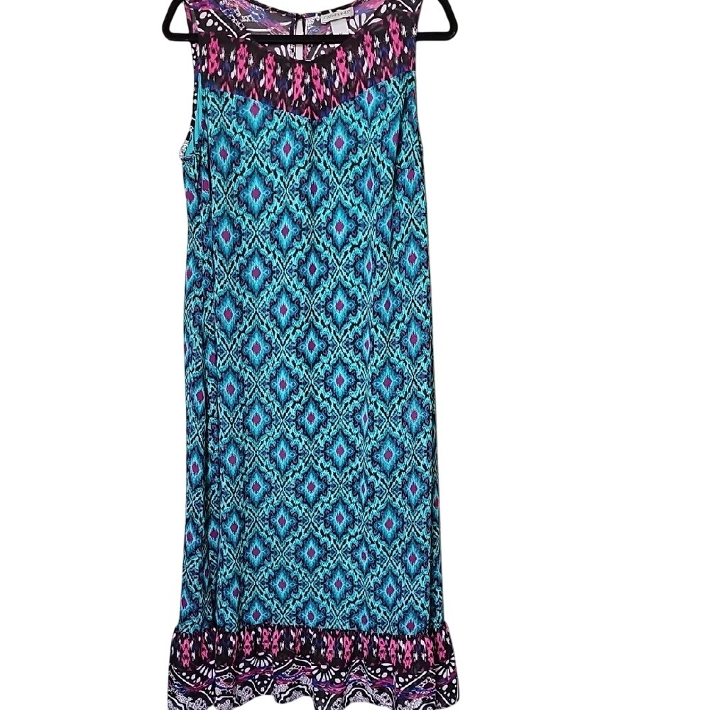 Catherines Boho Flowy Sleeveless Geometric Midi Dress 0X